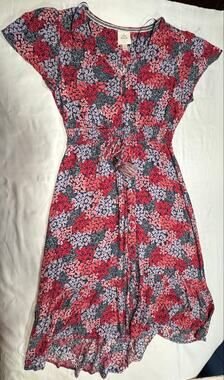 Knox Rose Women’s Medium Dress Button Front Drawstring Floral Cottagecore Boho